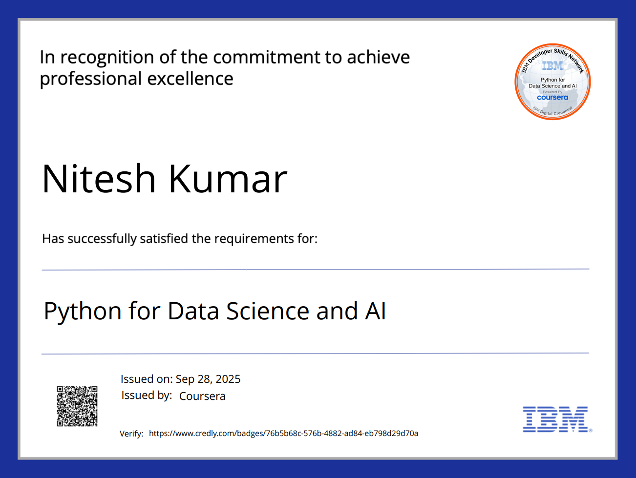 IBM Python for Data Science, AI & Development